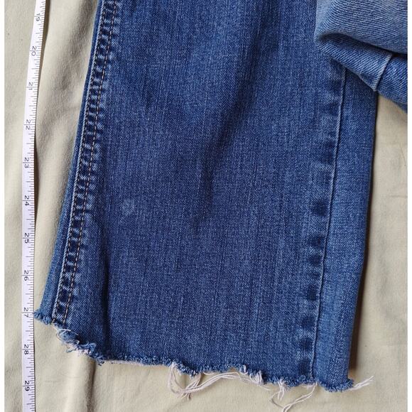 Levi’s 542 Bootcut Jeans Size 10 Medium Wash Raw Hem Stretch Denim - Picture 6 of 6